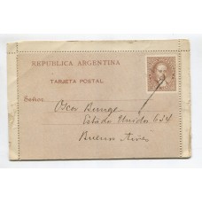 ARGENTINA ENTERO POSTAL GJ CAP-03 CARTA KIDD USADA 1892 U$ 25